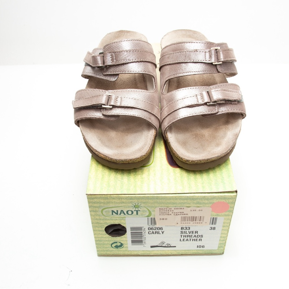Naot Women’s Carly Silver Leather Sandals